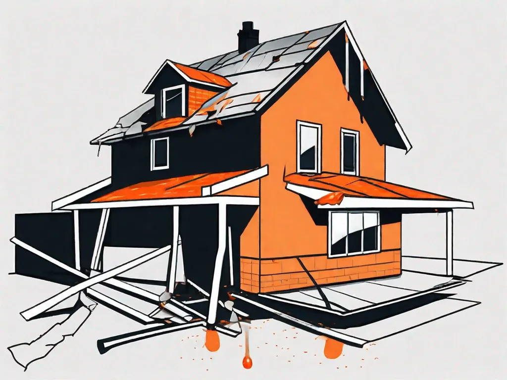 A house with visible roof damage such as missing shingles