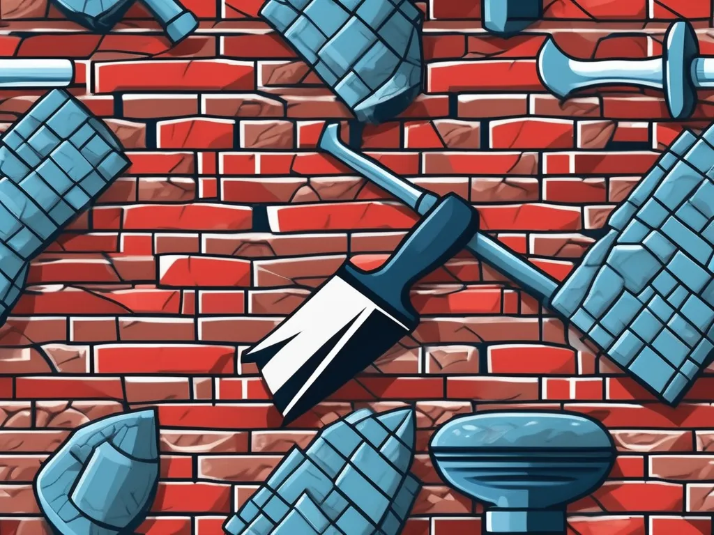 Various masonry tools such as a trowel