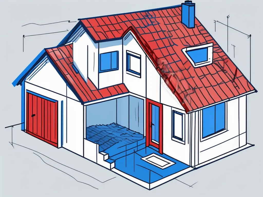 A house with various preparation steps highlighted