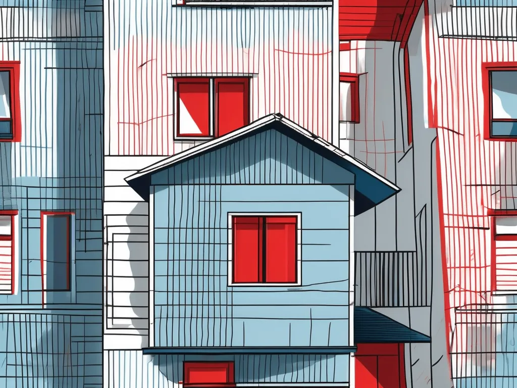 A house with visible siding damage on one side and a fresh