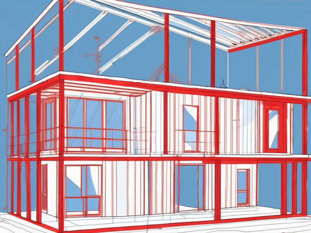 A house under construction with visible siding and insulation materials