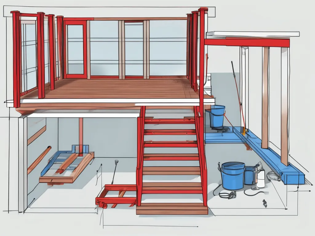 A deck in the process of being remodeled