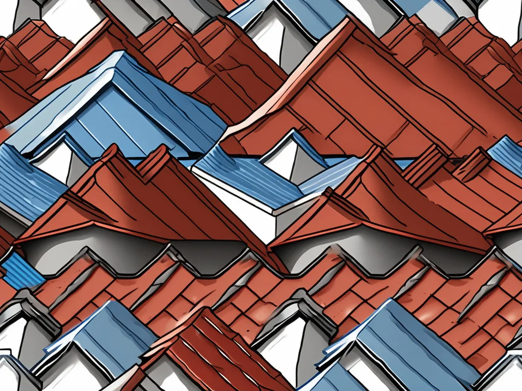 Four different types of roofing materials - asphalt shingles