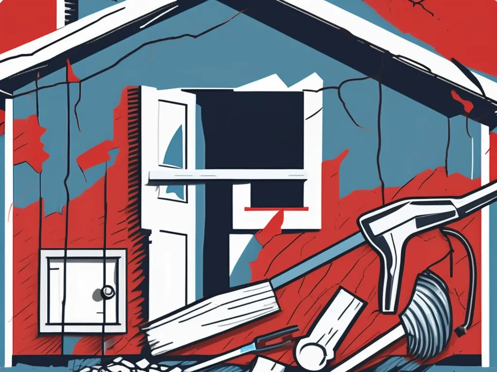 A house with visible siding issues such as cracks and peeling paint