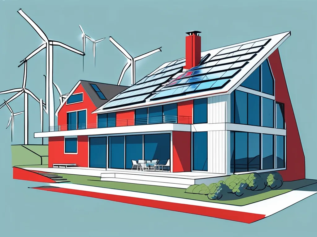 A modern house with large