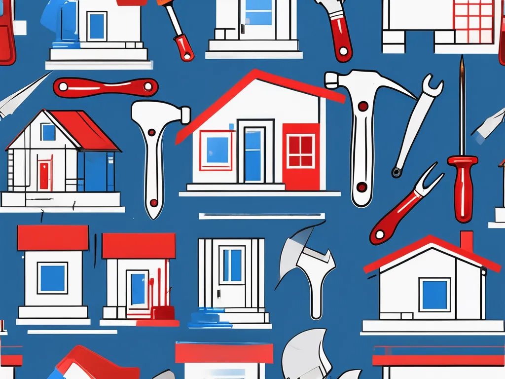 A house mid-renovation with various tools like a hammer